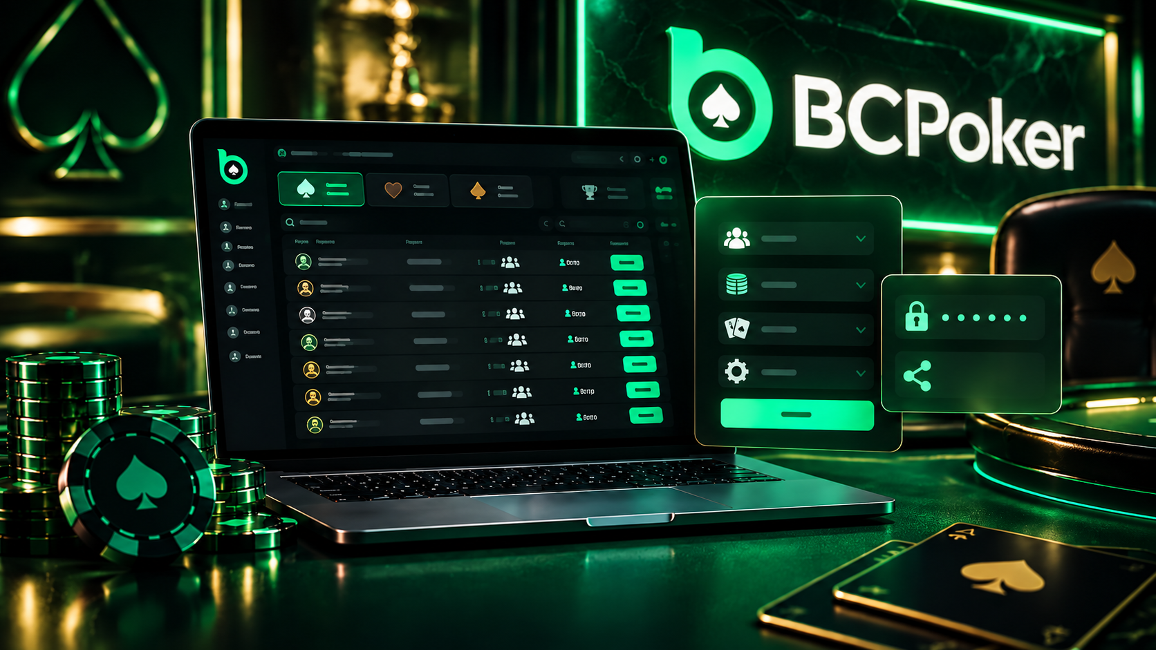 BCPoker cash game table creation