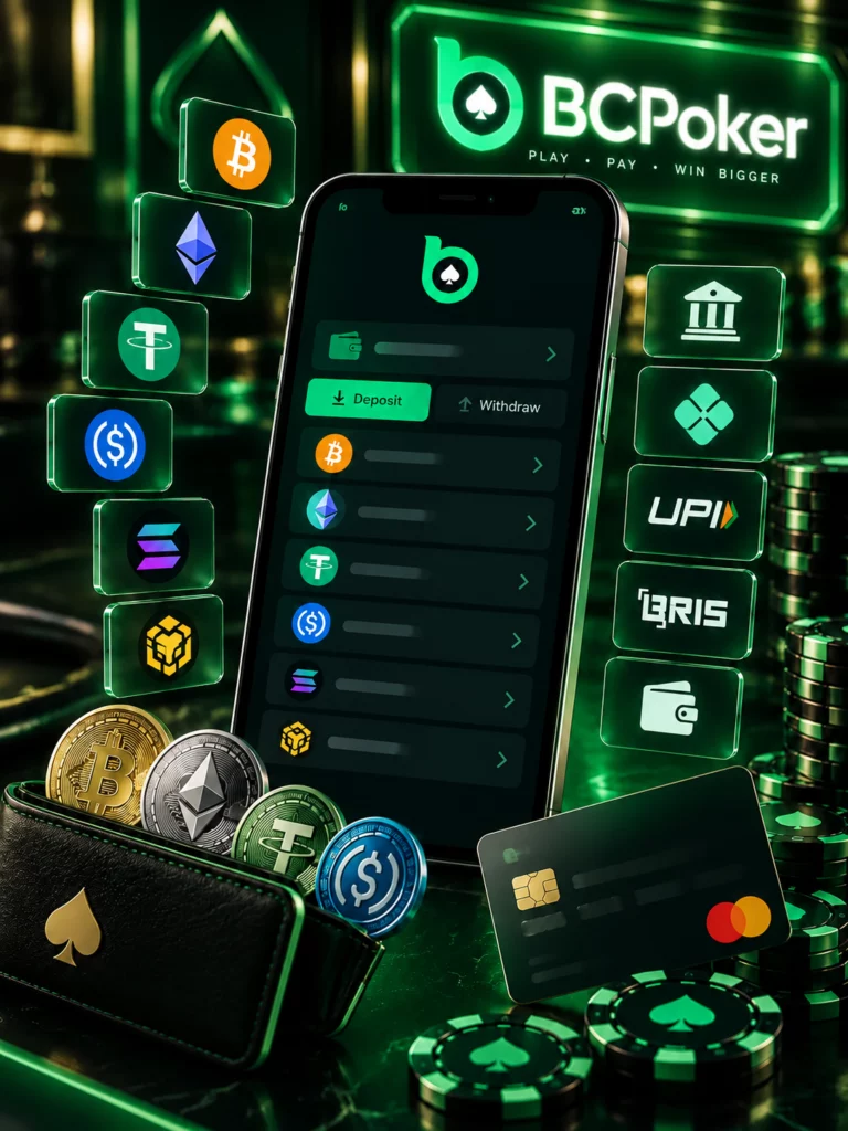 BCPoker crypto fiat payment options
